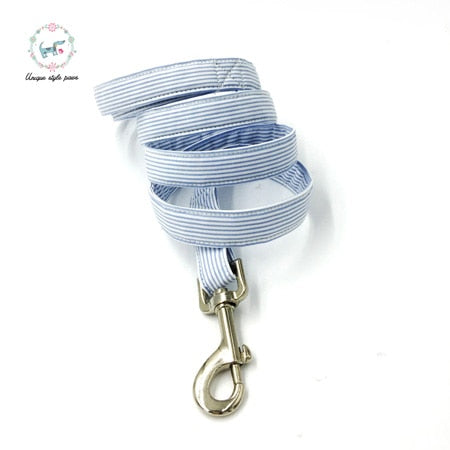 Dog Collar And Perro Leash With Bow Tie Cotton Dog &Cat Necklace For Pet Gift Products Striped