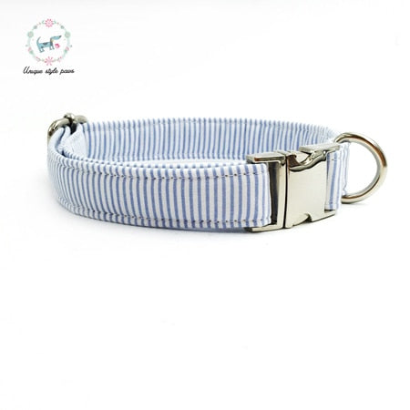 Dog Collar And Perro Leash With Bow Tie Cotton Dog &Cat Necklace For Pet Gift Products Striped