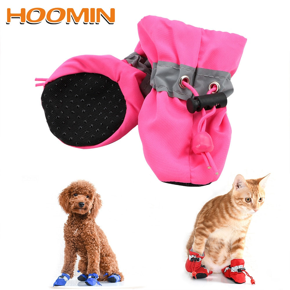 HOOMIN Antiskid Puppy Shoes Waterproof Soft Pet Paw Care 4pcs Soft-soled Dog Shoes Pet Product  Pet Accessories