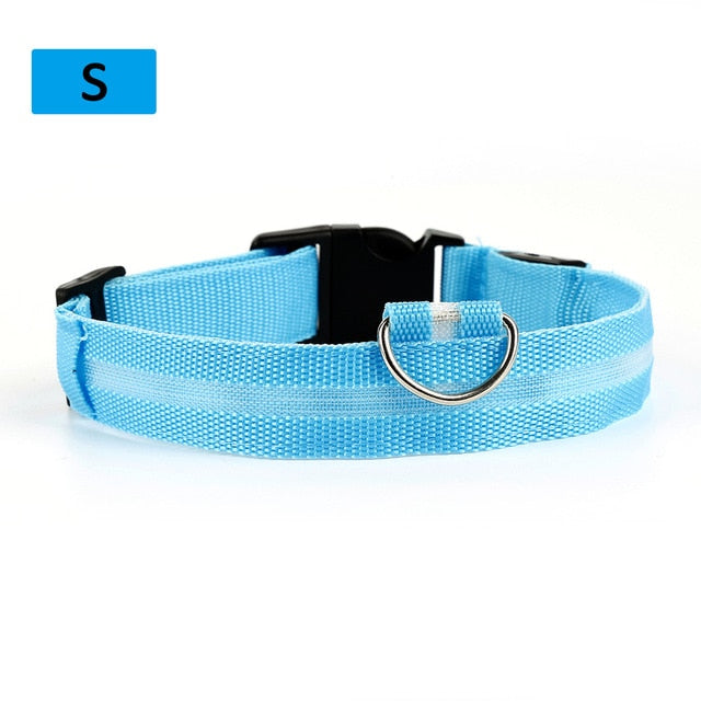 Hot Sale Flashing Glowing Gem Light LED Supplies Products Dog Light Pet Dog Collar Adjustable Small Pet Luminous Safety Collar