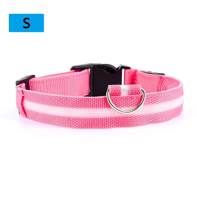 Hot Sale Flashing Glowing Gem Light LED Supplies Products Dog Light Pet Dog Collar Adjustable Small Pet Luminous Safety Collar