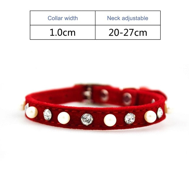 Dog Collar For Dogs Cat Collars Solid Rhinestone Crystal Velvet Crown Pet Collar Chihuahua Pitbull Dog Leash Pet Products PQ013