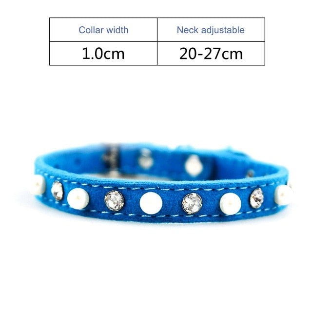 Dog Collar For Dogs Cat Collars Solid Rhinestone Crystal Velvet Crown Pet Collar Chihuahua Pitbull Dog Leash Pet Products PQ013