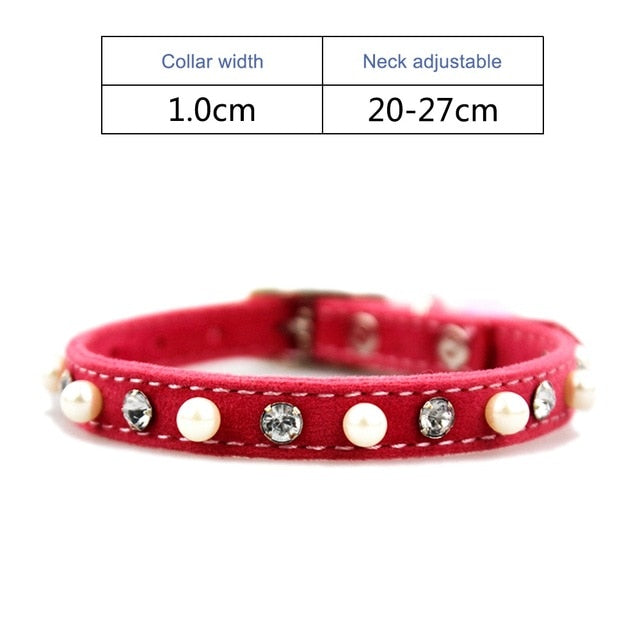 Dog Collar For Dogs Cat Collars Solid Rhinestone Crystal Velvet Crown Pet Collar Chihuahua Pitbull Dog Leash Pet Products PQ013