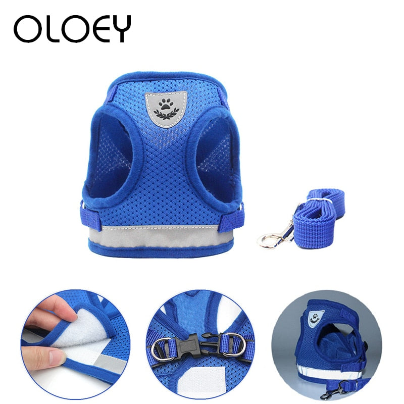 Cat Harness And Leash Set Nylon Reflective Outdoor Carry Mesh Vest Small Puppy Dogs Cats Products for Pets Harness Leads