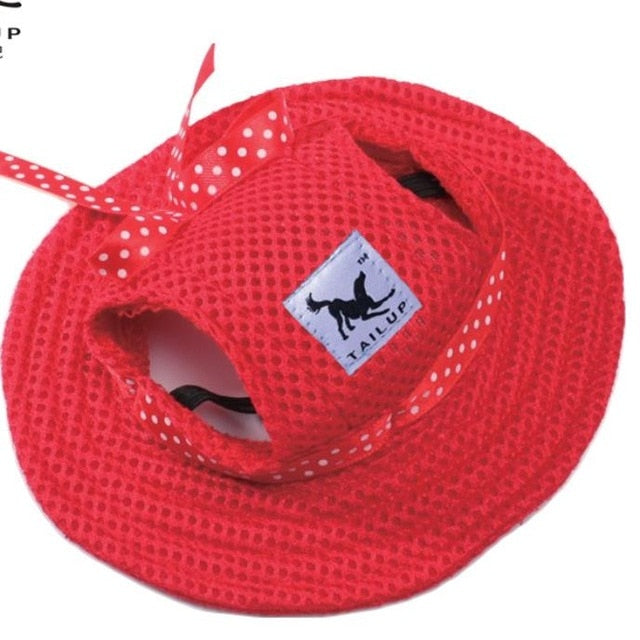 Pet Dog Cap Tailup Summer Cloth Mesh Breathable Pet Sun Hat Canvas For Small Dog Pet Products
