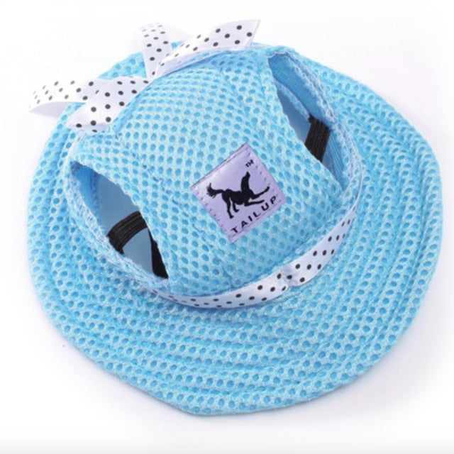 Pet Dog Cap Tailup Summer Cloth Mesh Breathable Pet Sun Hat Canvas For Small Dog Pet Products