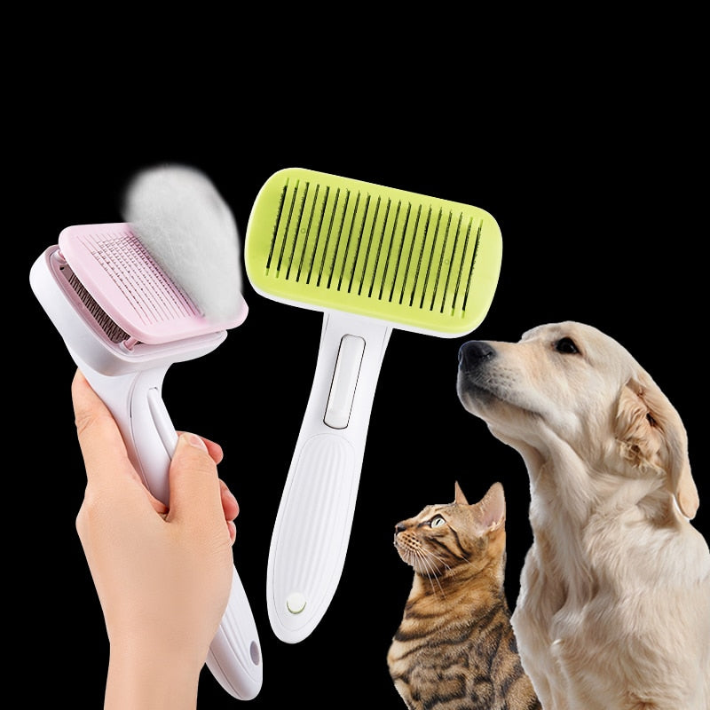 High Quality Pet Products Pet Comb for  Dogs Grooming Toll Automatic Hair Brush Remover Dog Cat Comb