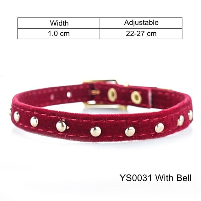 Cat Collar With Bell Safety Cat Collars Puppy Dog Collar For Cats Small Dogs Kittens Solid Pet Collar Chihuahua Products YS0032