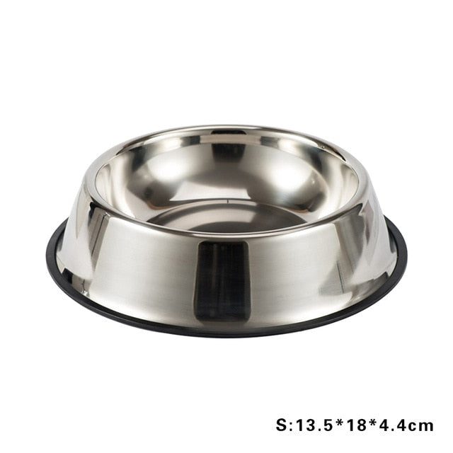 Stainless Steel Pet Dog Bowl Non-slip Durable Anti-fall Dogs Feeding Bowls For Small Medium Dogs Cat Placemat Feeder Pet Product