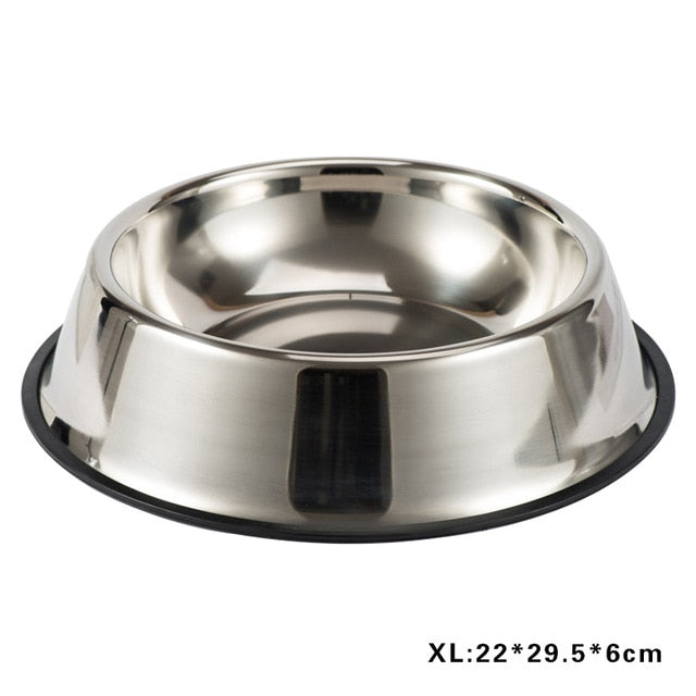 Stainless Steel Pet Dog Bowl Non-slip Durable Anti-fall Dogs Feeding Bowls For Small Medium Dogs Cat Placemat Feeder Pet Product