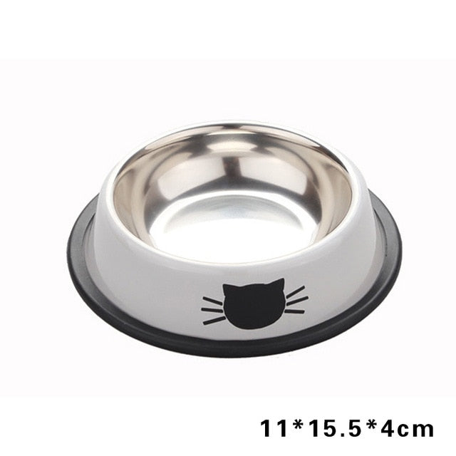 Stainless Steel Pet Dog Bowl Non-slip Durable Anti-fall Dogs Feeding Bowls For Small Medium Dogs Cat Placemat Feeder Pet Product