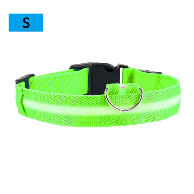 Hot Sale Flashing Glowing Gem Light LED Pet Dog Collar Adjustable Small Pet Luminous Safety Collar Supplies Products Dog Light