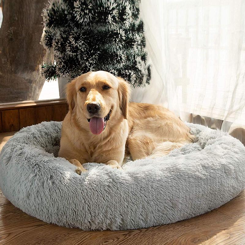 Anti Anxiety Large Dog Bed Donut Shape Mat Soft Stuffing Pet Bed Cat Beds Washable Dog Beds for Large Medium Dog Cats Products