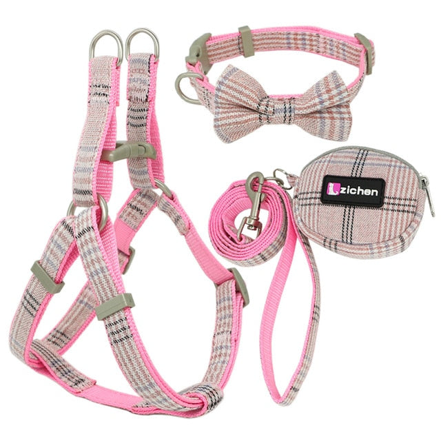 Soft Dog Harness and Leash Set Adjustable Nylon Chihuahua Dog Collar For Small Medium Dogs Pet Products Walking