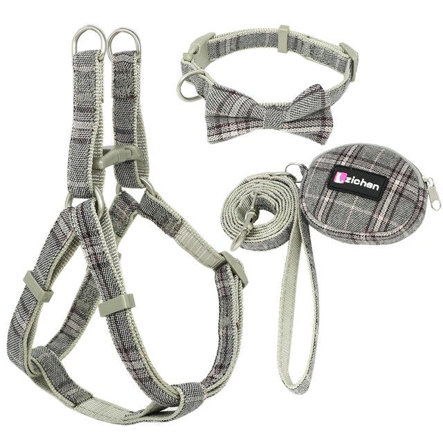 Soft Dog Harness and Leash Set Adjustable Nylon Chihuahua Dog Collar For Small Medium Dogs Pet Products Walking