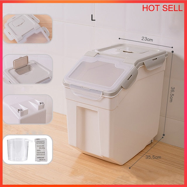 SHUANGMAO Pet Dog Food Storage Container 12.5L Dry Cat Food Box Bag for Moisture Proof Seal With Measuring Cup Kitten Products