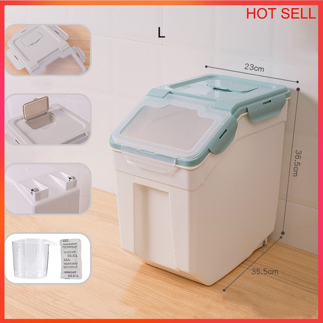 SHUANGMAO Pet Dog Food Storage Container 12.5L Dry Cat Food Box Bag for Moisture Proof Seal With Measuring Cup Kitten Products