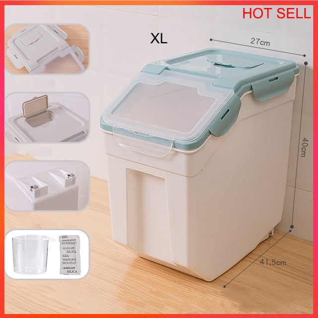 SHUANGMAO Pet Dog Food Storage Container 12.5L Dry Cat Food Box Bag for Moisture Proof Seal With Measuring Cup Kitten Products