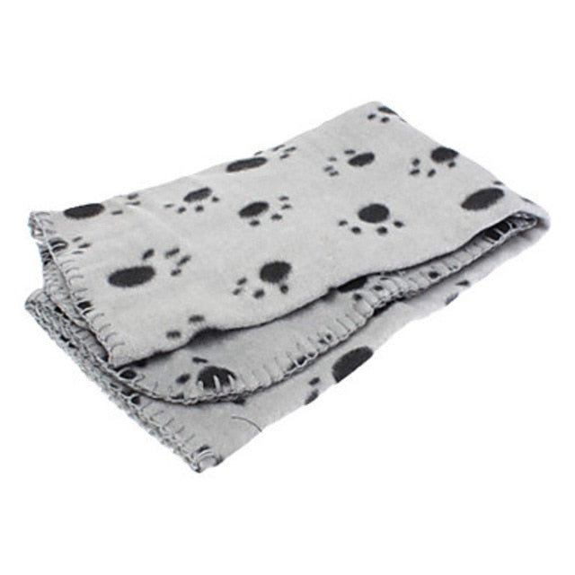 Lovely Pet Dogs Cats Bed Mat Blanket Soft Winter Warm Fleece Paw Print Design Pet Puppy Bed Sofa Pet Product Cushion Cover Towel