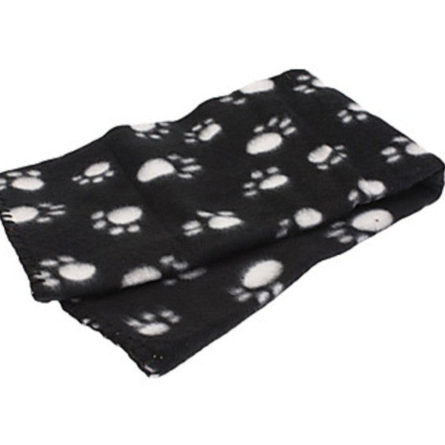 Lovely Pet Dogs Cats Bed Mat Blanket Soft Winter Warm Fleece Paw Print Design Pet Puppy Bed Sofa Pet Product Cushion Cover Towel