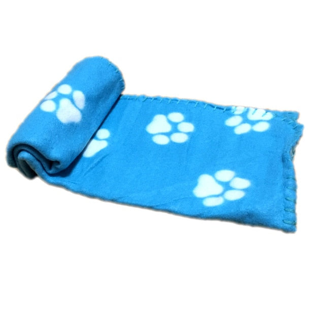 Lovely Pet Dogs Cats Bed Mat Blanket Soft Winter Warm Fleece Paw Print Design Pet Puppy Bed Sofa Pet Product Cushion Cover Towel