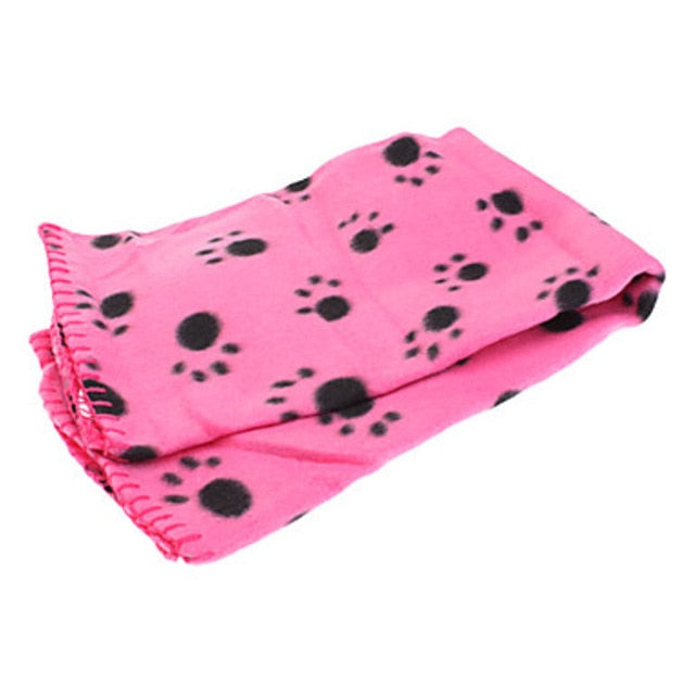 Lovely Pet Dogs Cats Bed Mat Blanket Soft Winter Warm Fleece Paw Print Design Pet Puppy Bed Sofa Pet Product Cushion Cover Towel