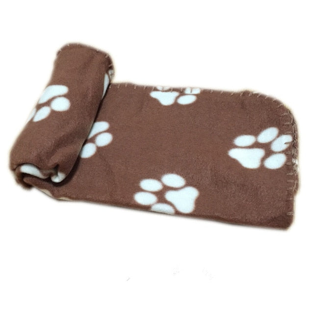 Lovely Pet Dogs Cats Bed Mat Blanket Soft Winter Warm Fleece Paw Print Design Pet Puppy Bed Sofa Pet Product Cushion Cover Towel