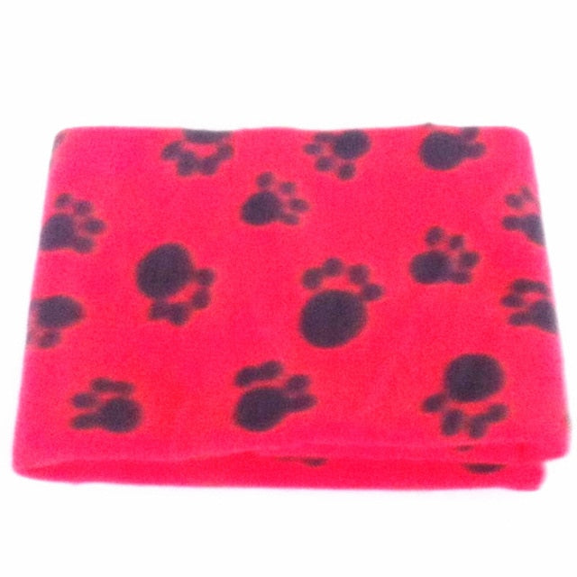 Lovely Pet Dogs Cats Bed Mat Blanket Soft Winter Warm Fleece Paw Print Design Pet Puppy Bed Sofa Pet Product Cushion Cover Towel