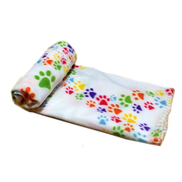 Lovely Pet Dogs Cats Bed Mat Blanket Soft Winter Warm Fleece Paw Print Design Pet Puppy Bed Sofa Pet Product Cushion Cover Towel