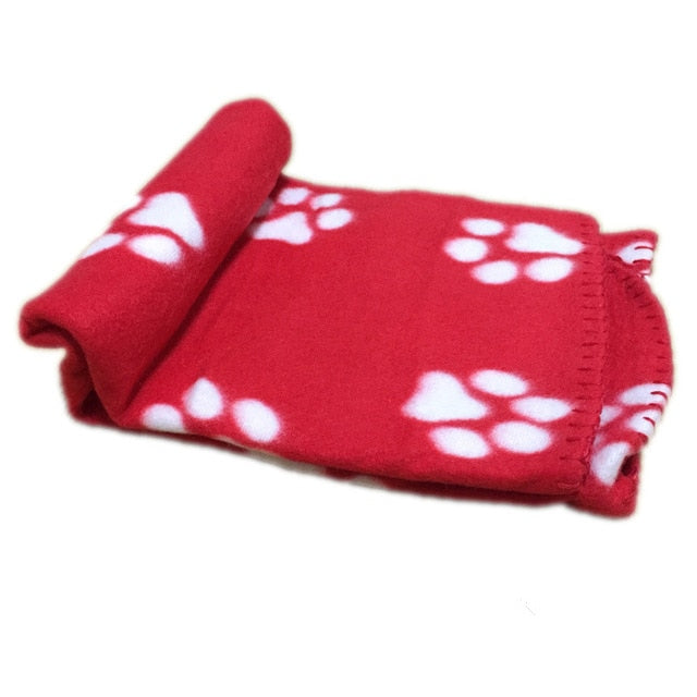 Lovely Pet Dogs Cats Bed Mat Blanket Soft Winter Warm Fleece Paw Print Design Pet Puppy Bed Sofa Pet Product Cushion Cover Towel