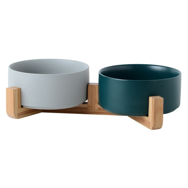 Ceramic Double Cat Bowl Dog Bowl Pet Feeding Water Bowl Cat Puppy Feeder Product Supplies Pet Food And Water Bowls For Dogs