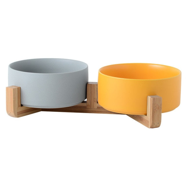 Ceramic Double Cat Bowl Dog Bowl Pet Feeding Water Bowl Cat Puppy Feeder Product Supplies Pet Food And Water Bowls For Dogs