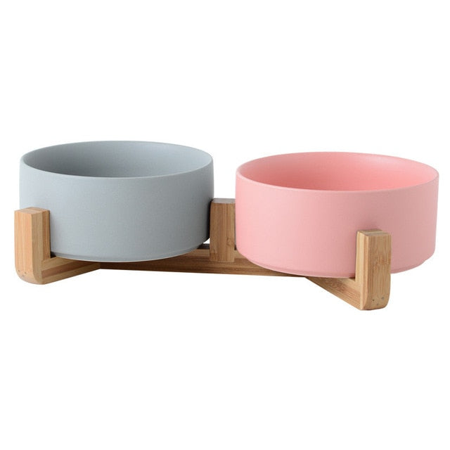 Ceramic Double Cat Bowl Dog Bowl Pet Feeding Water Bowl Cat Puppy Feeder Product Supplies Pet Food And Water Bowls For Dogs